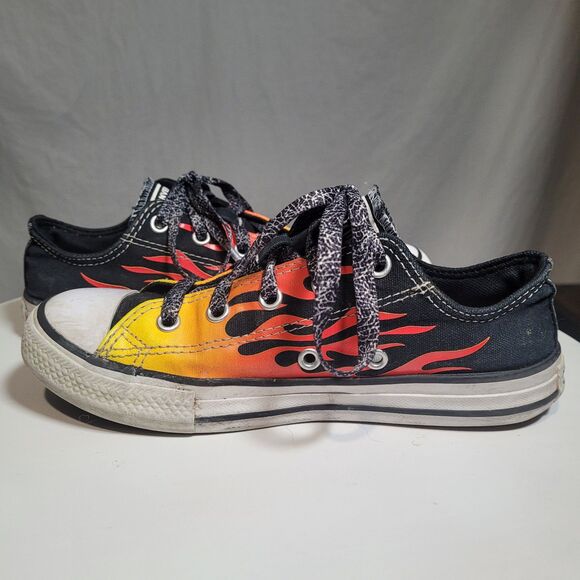 Converse‎ Unisex All-Star Chuck Taylor Flame Low Youth Size 2 - Picture 4 of 6